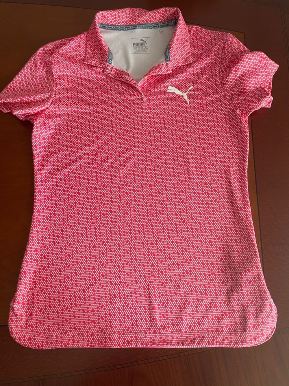 Puma Girls Pink Patterned Polo Shirt